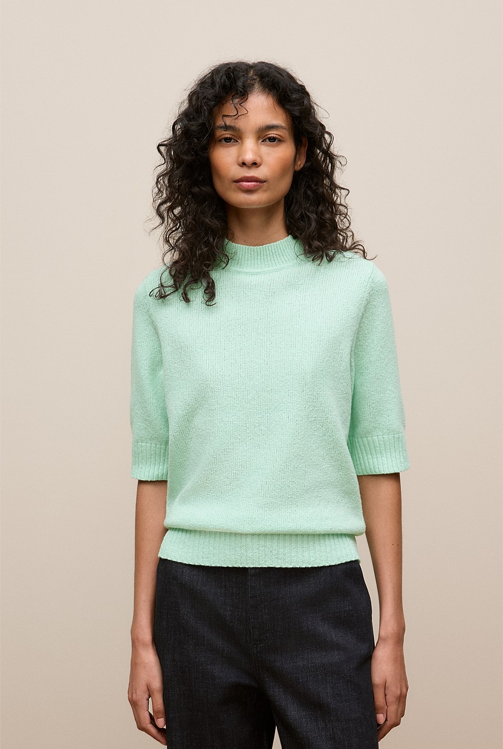 Boucle Mock Neck