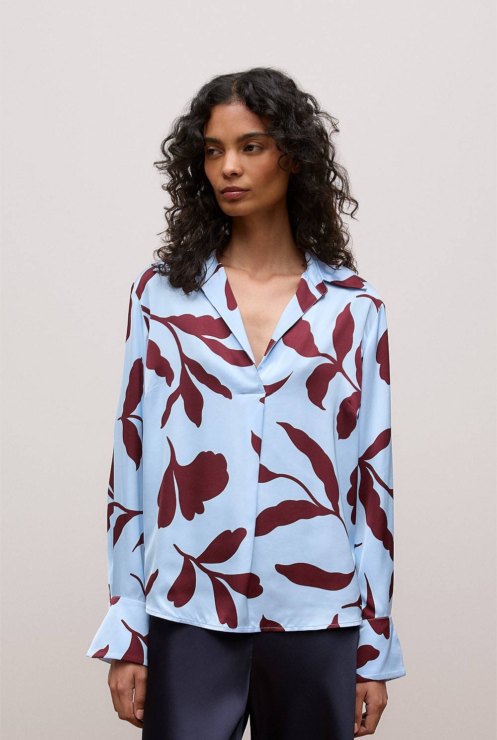Karra Satin Popover Blouse