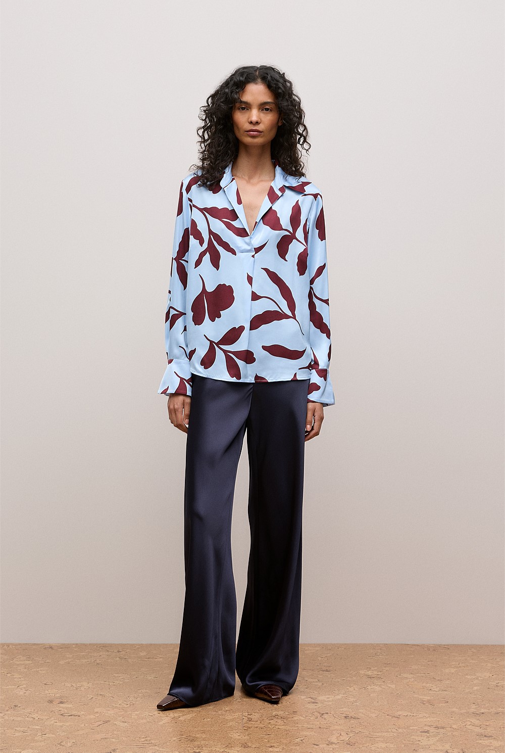 Karra Satin Popover Blouse