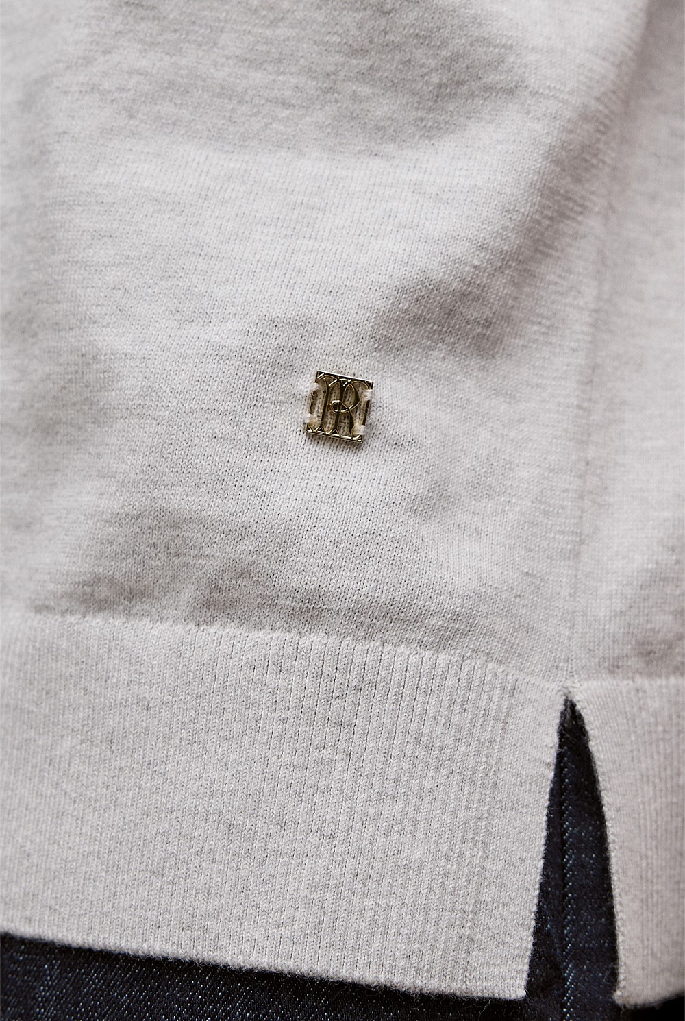 Cotton Cashmere Half Sleeve Polo