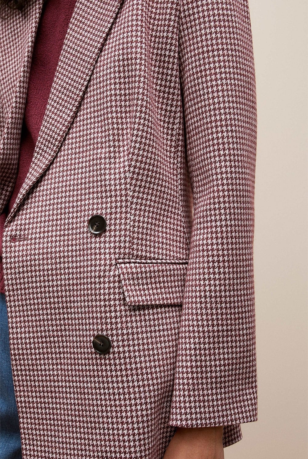 Puppytooth Ponte Double Breasted Blazer