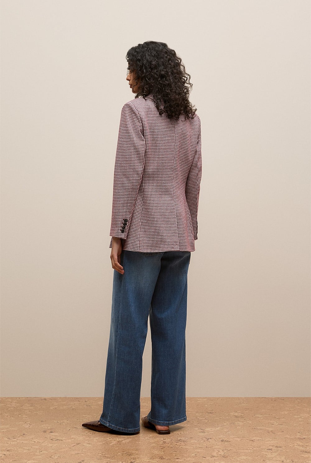 Puppytooth Ponte Double Breasted Blazer