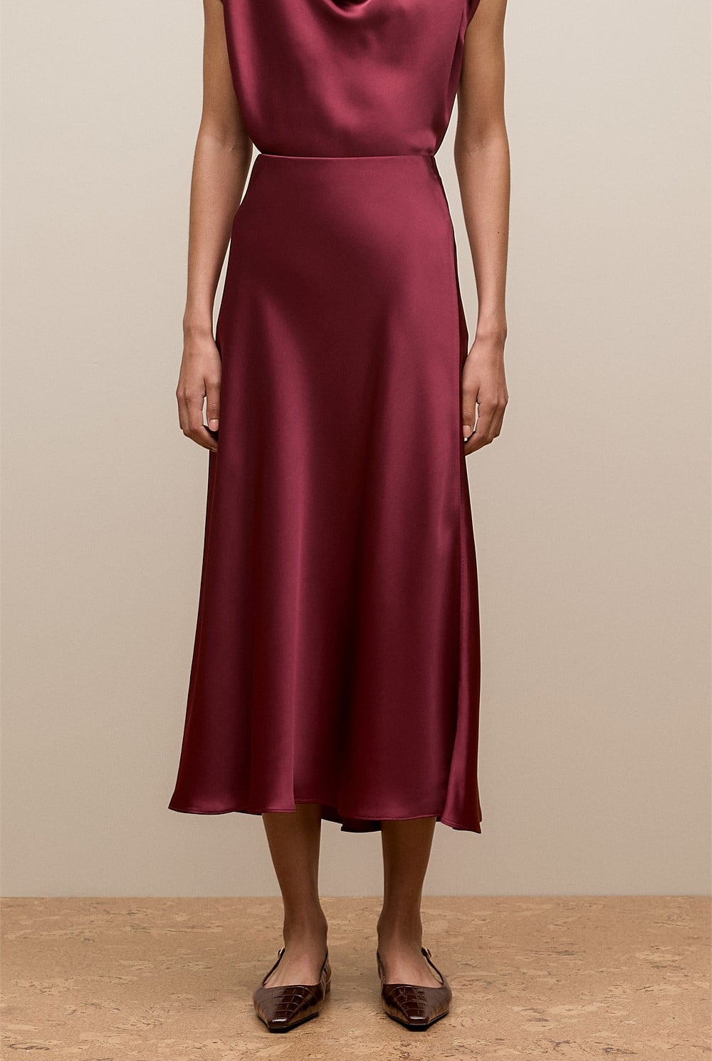Satin Bias Cut Skirt