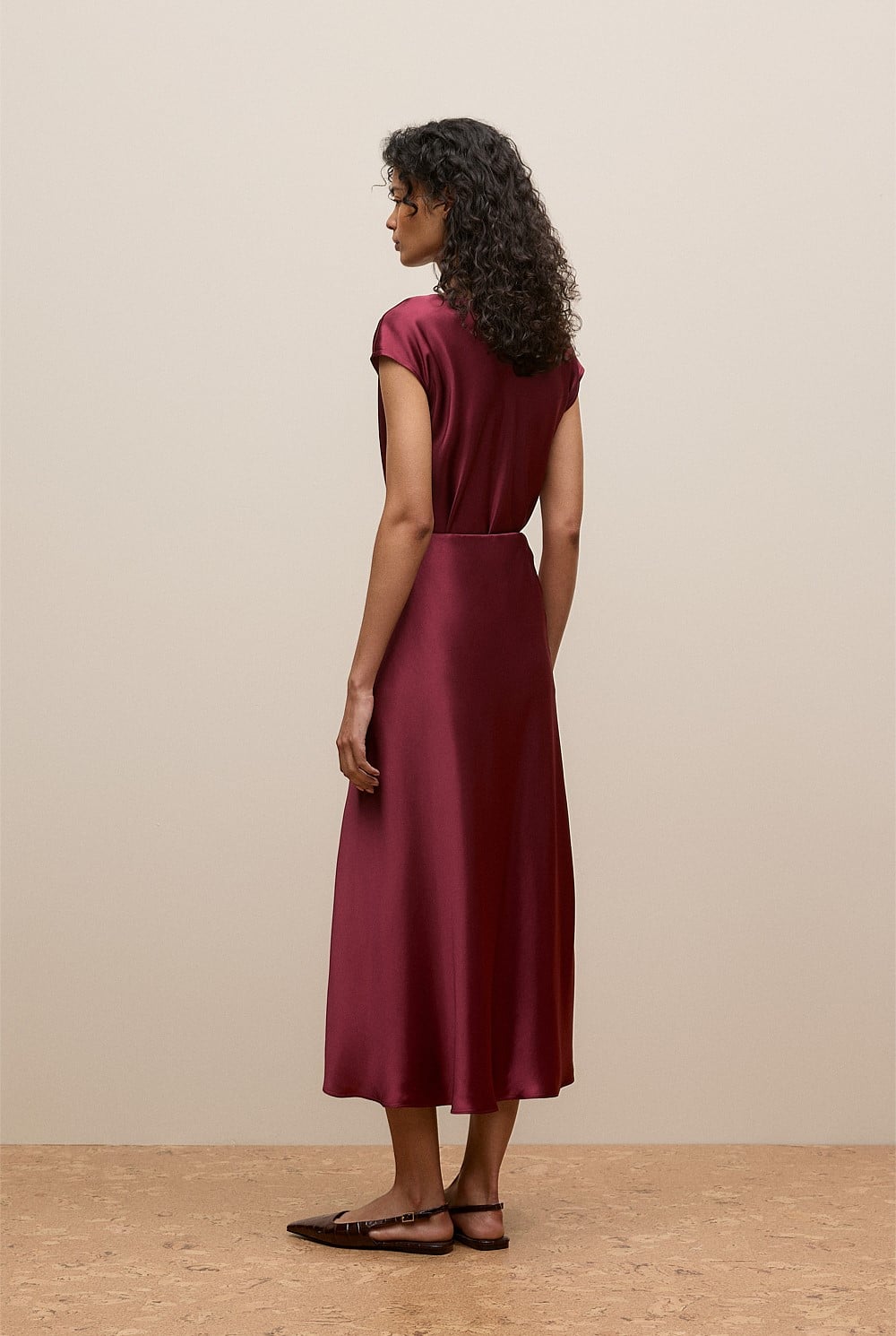 Satin Bias Cut Skirt
