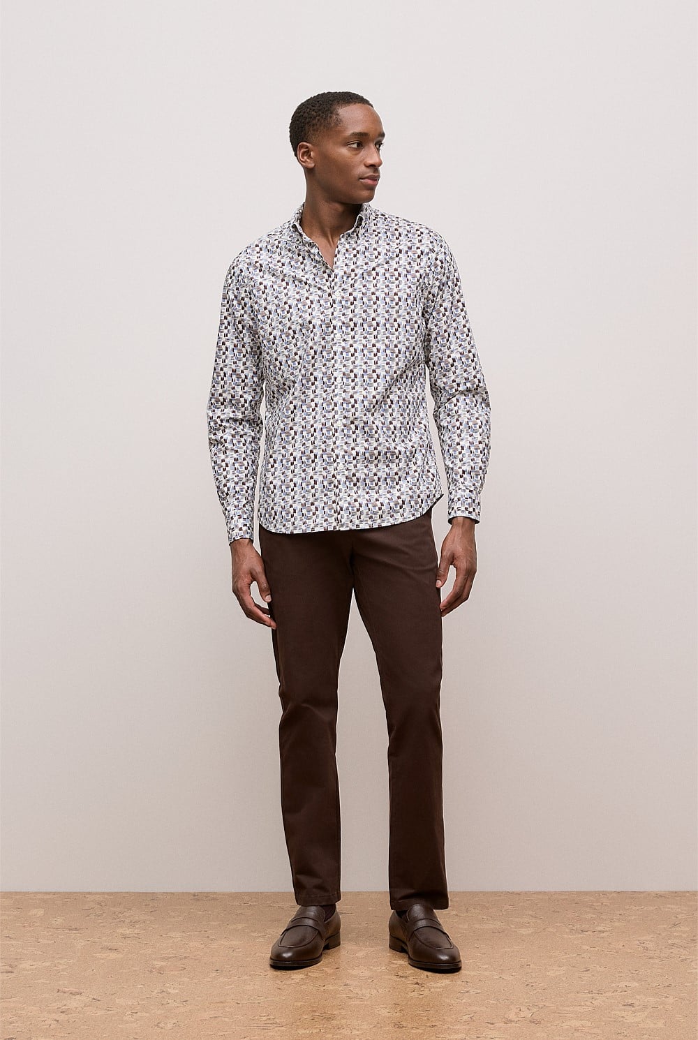 Regular Fit Reed Poplin Long Sleeve Shirt