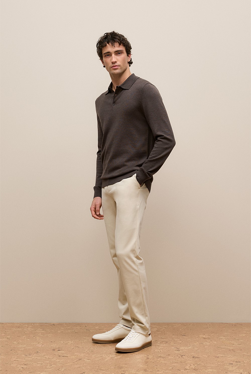 Merino Long Sleeve Polo