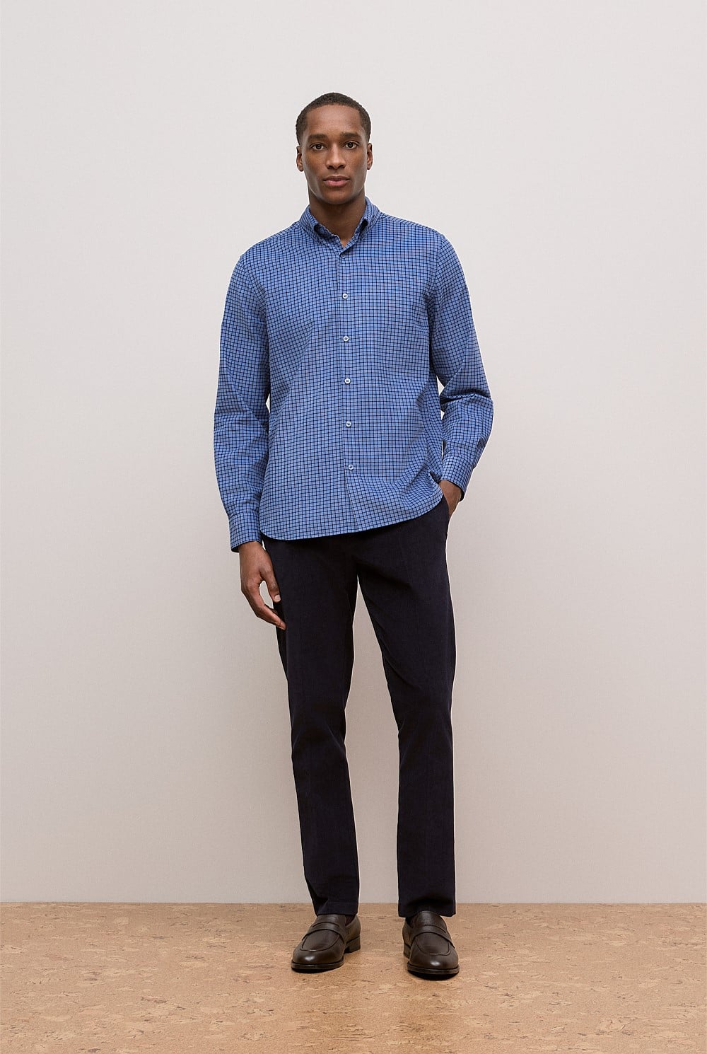 Regular Fit Cord Check Shirt
