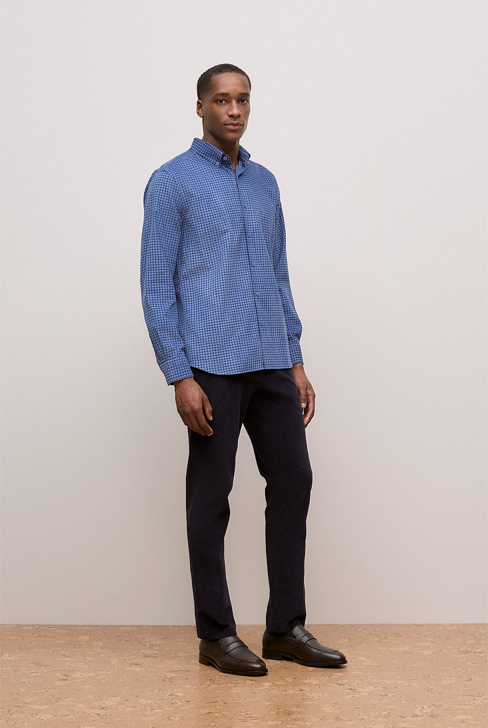 Regular Fit Cord Check Shirt