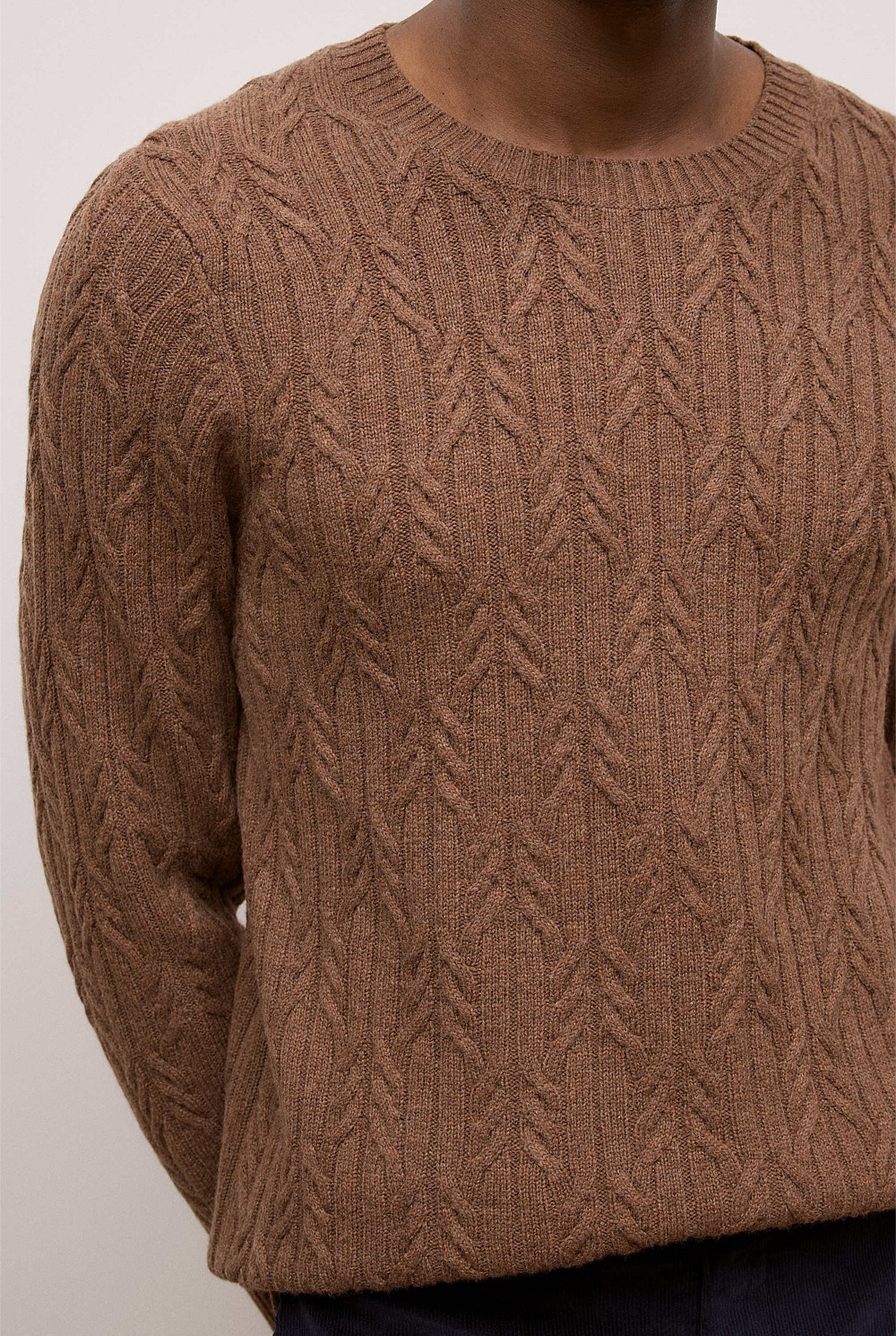 Merino Cable Knit Crew