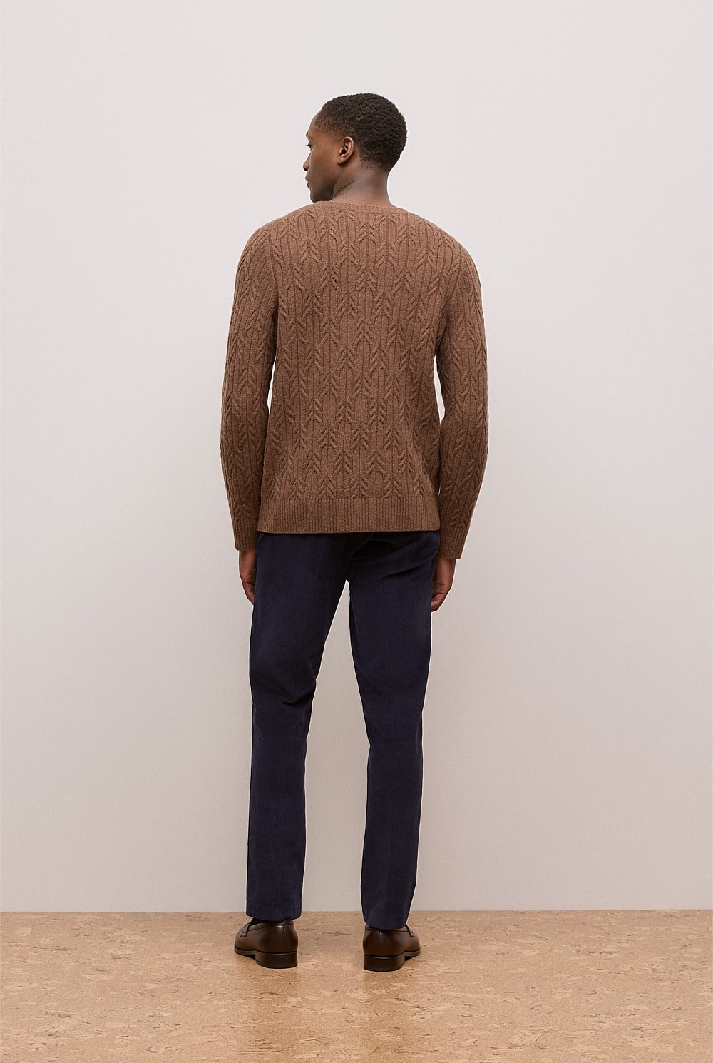 Merino Cable Knit Crew