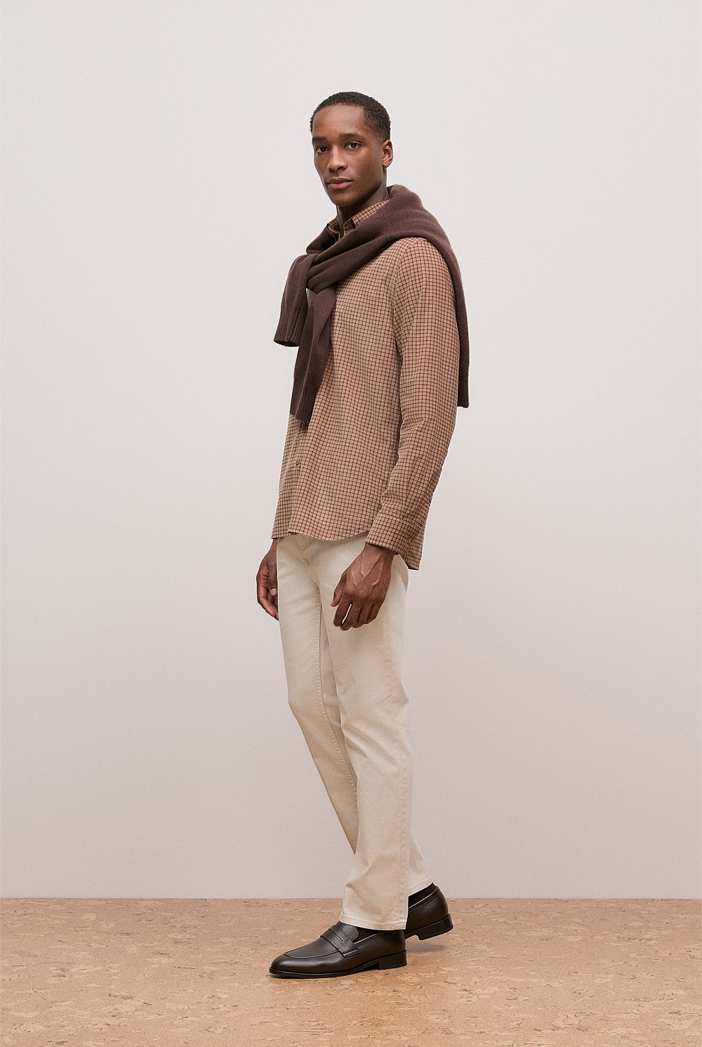 Regular Fit Cord Check Shirt