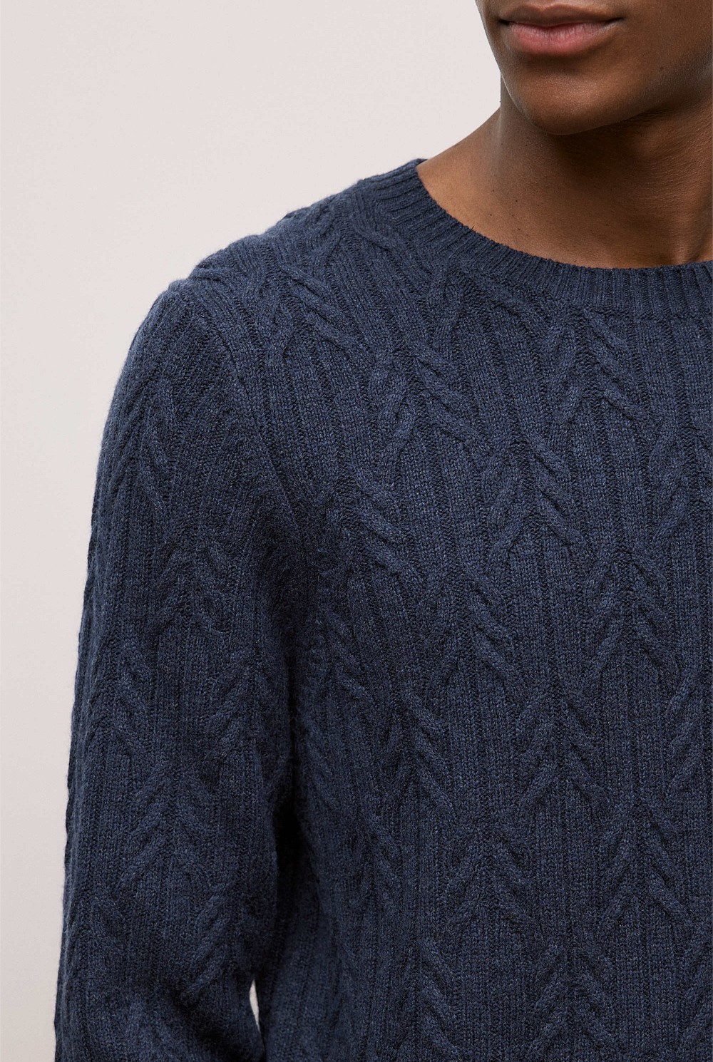 Merino Cable Knit Crew