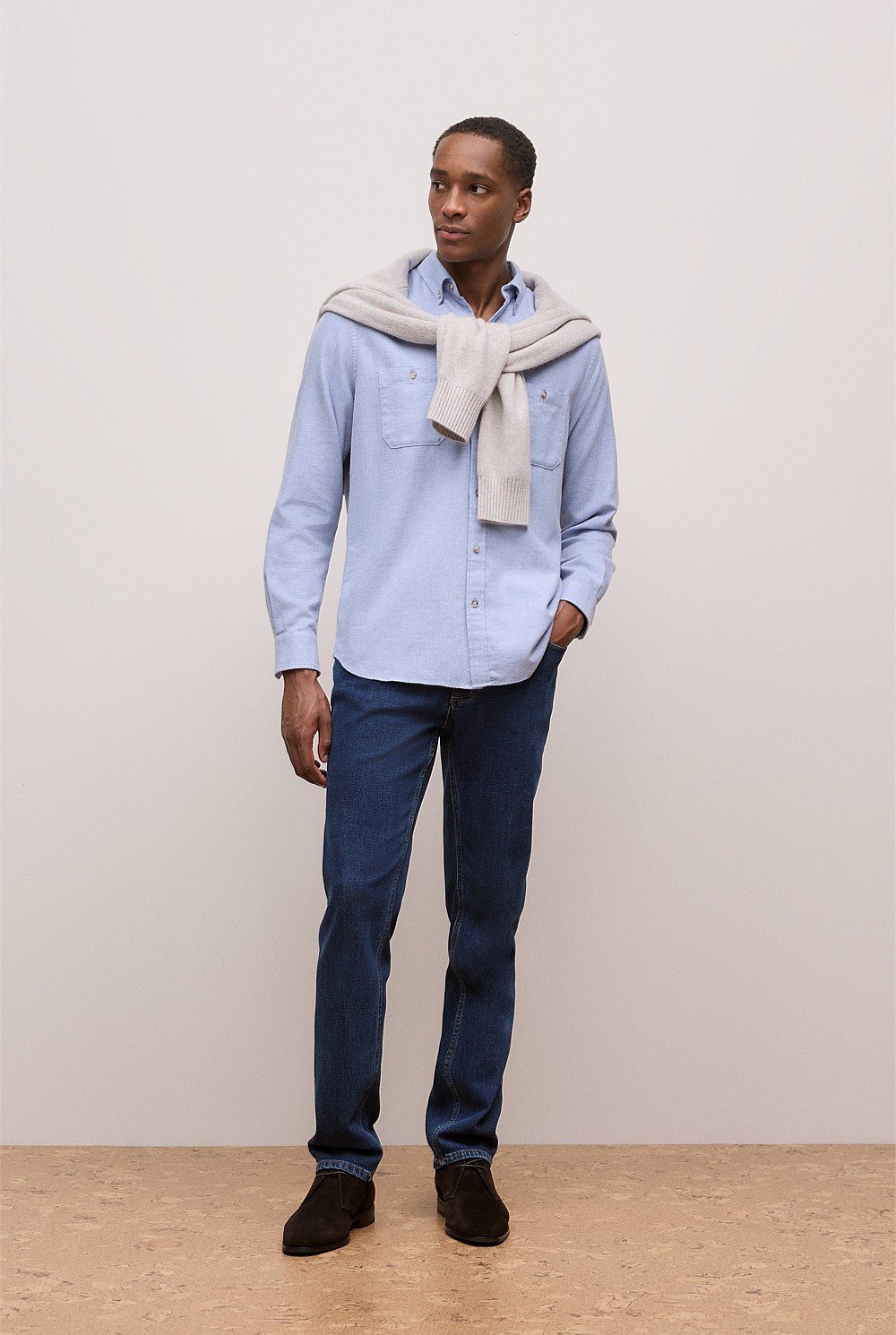 Brushed Cotton Melange Shirt