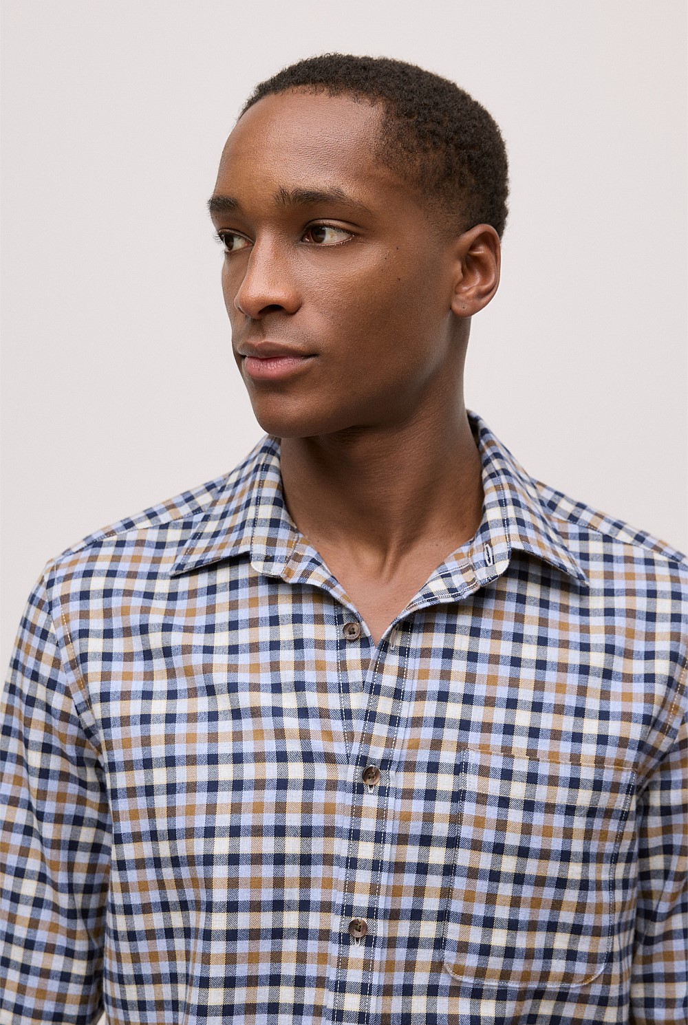 Brushed Cotton Multi Check Shirt