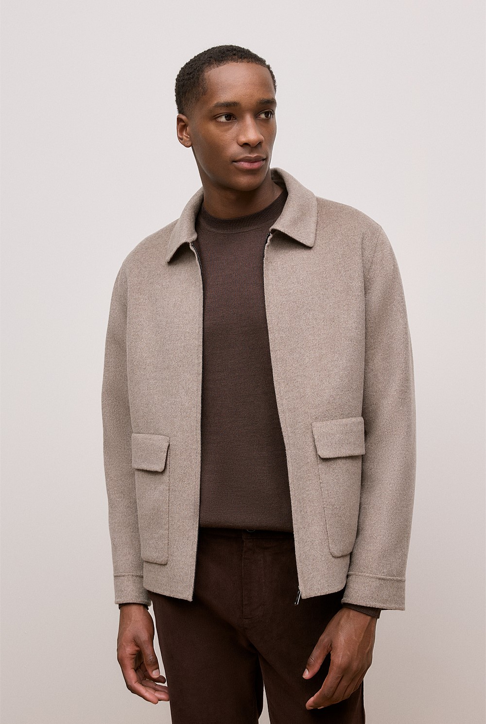 Double-Faced Zip Front Jacket
