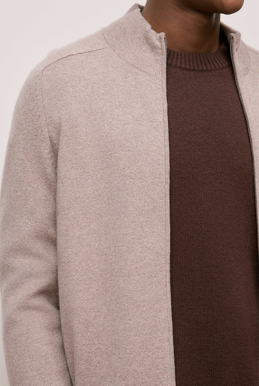 Cashmere Zip Through Knit