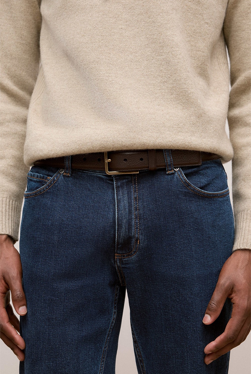 Mica Grain-Leather Belt