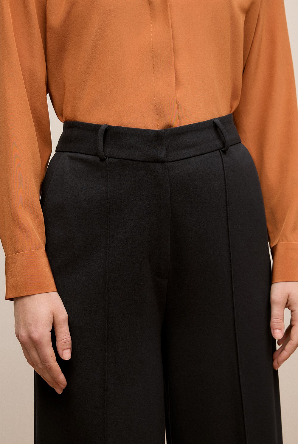 Ponte Tailored Wide Leg Pant