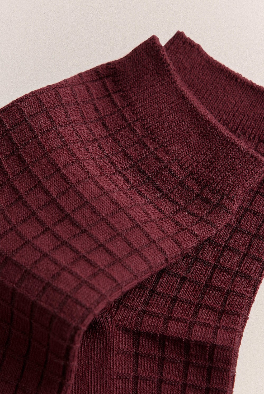 Textured Grid Crew Sock