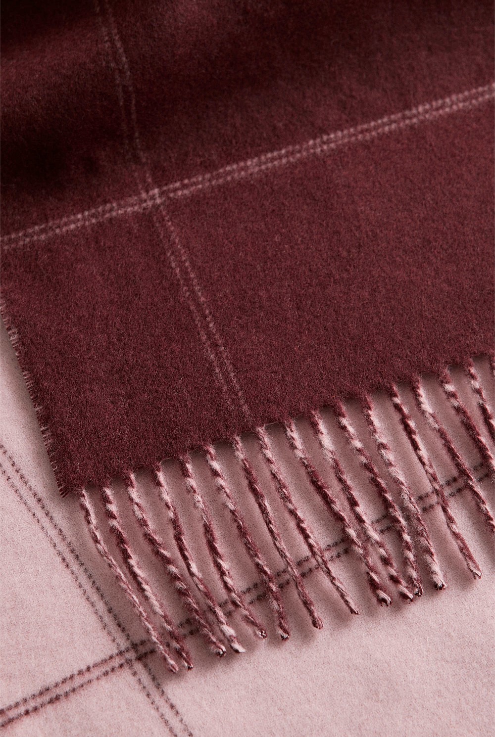 Wool Check Reversible Scarf