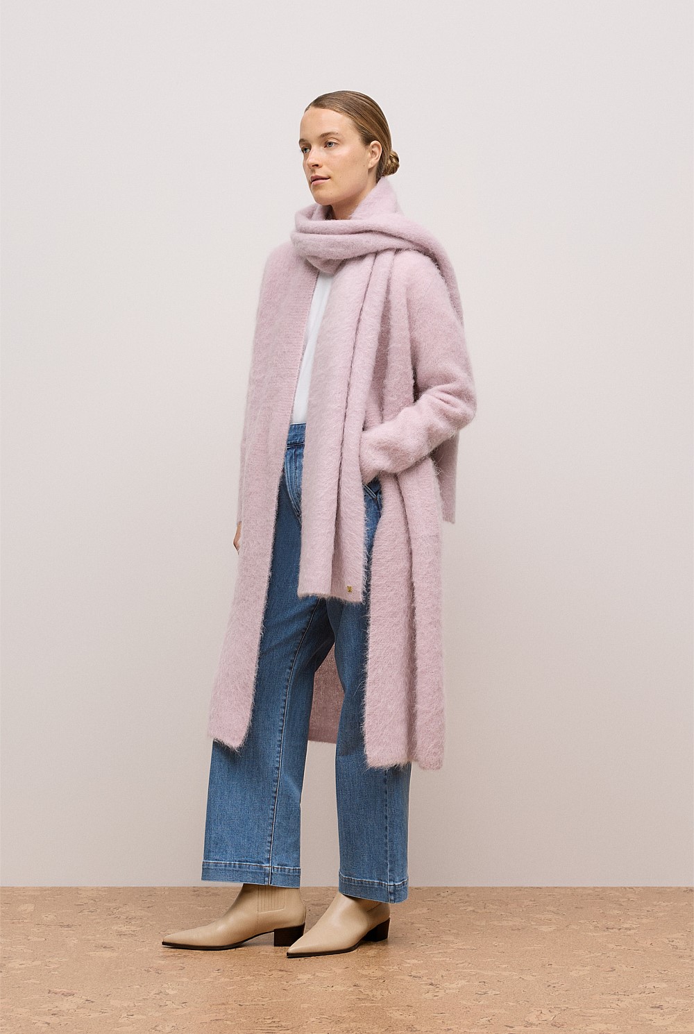 Brushed Alpaca Longline Cardigan