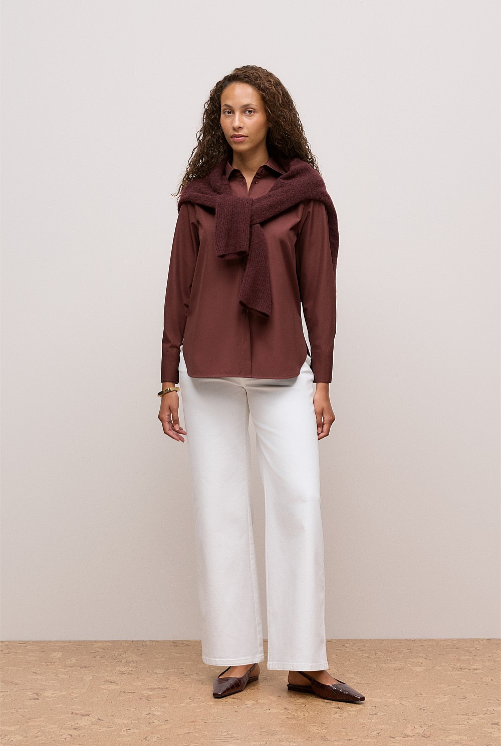 Cotton Poplin Long Sleeve Shirt