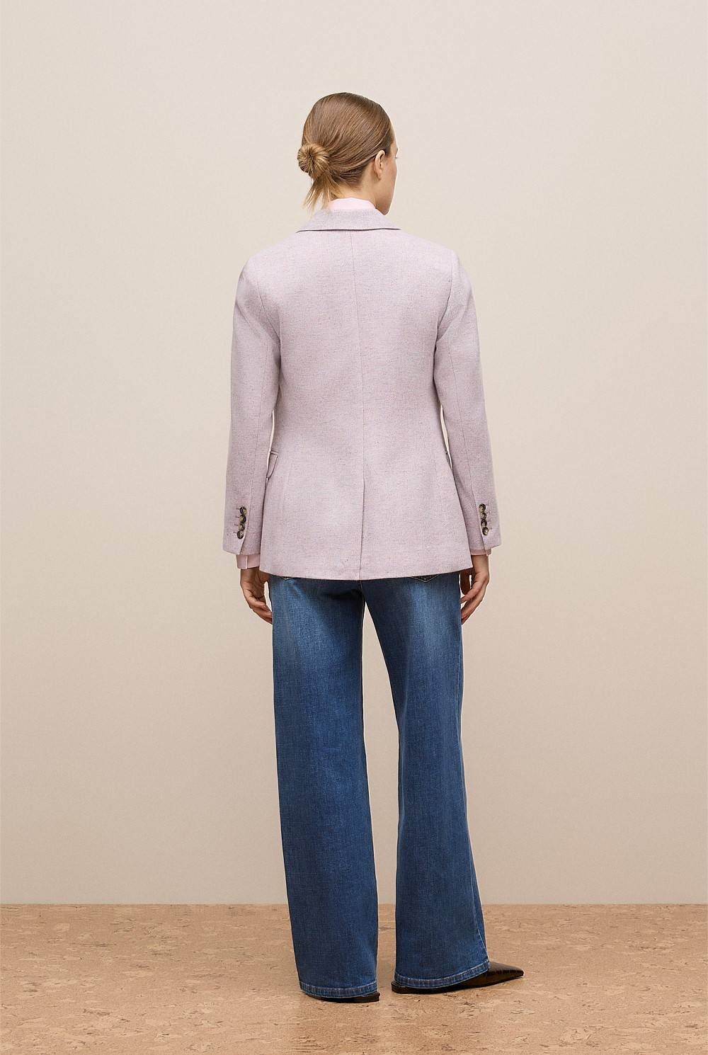Italian Wool Blend Double Breasted Blazer