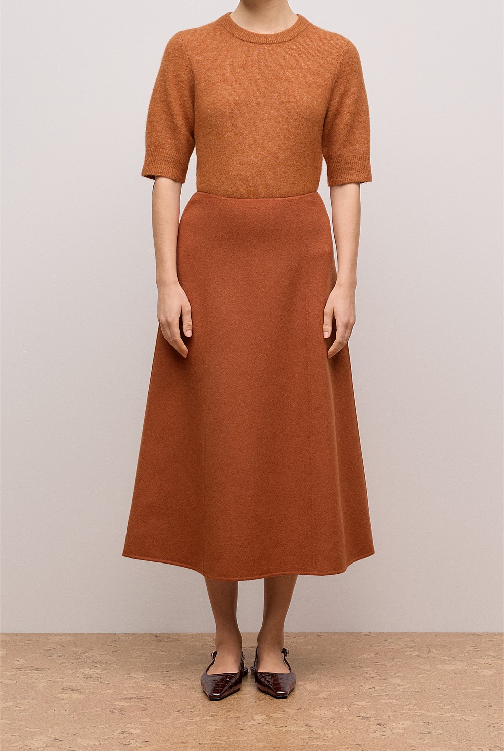 Double Faced Wool Skirt