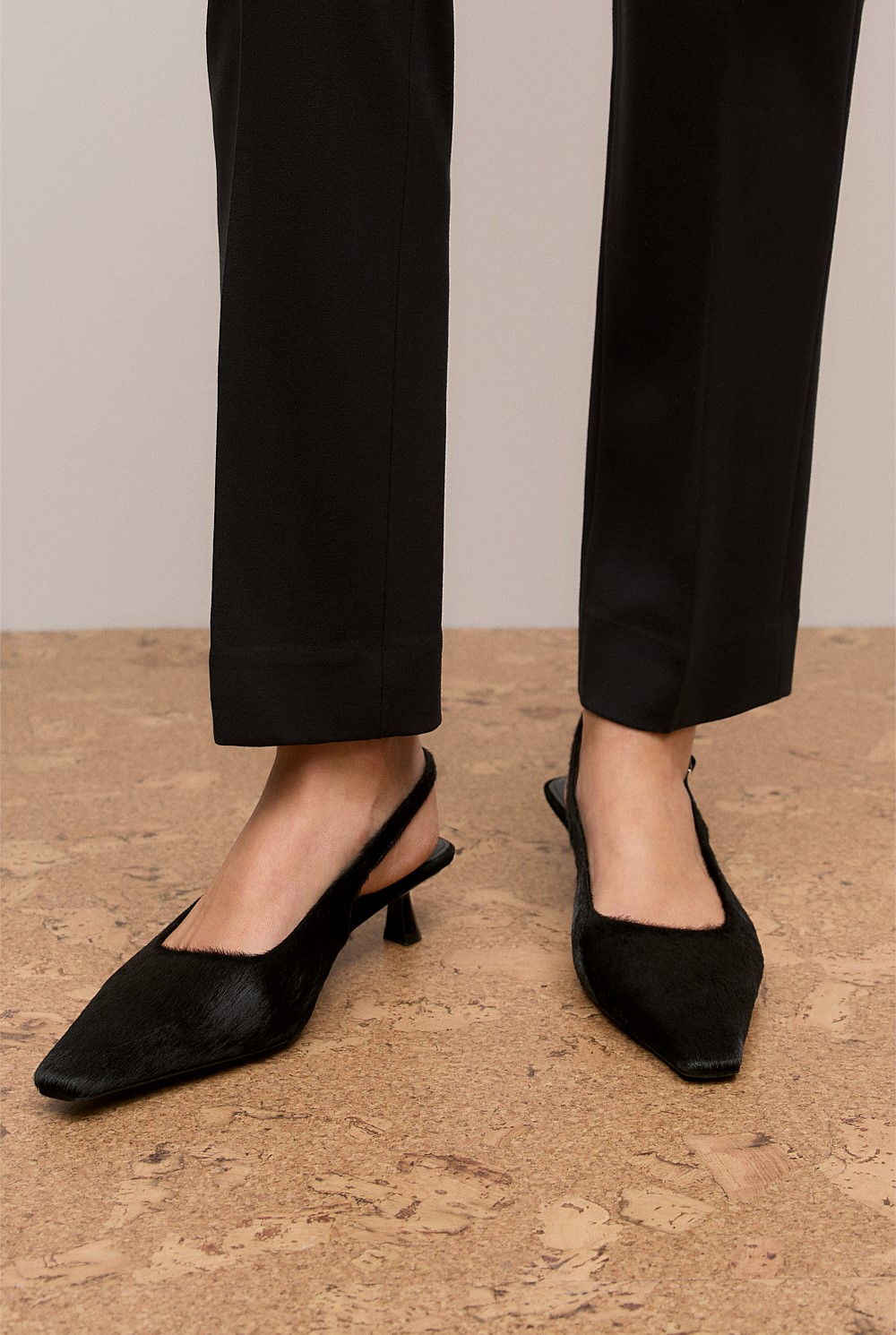 Solenne Pony Hair Kitten Heel