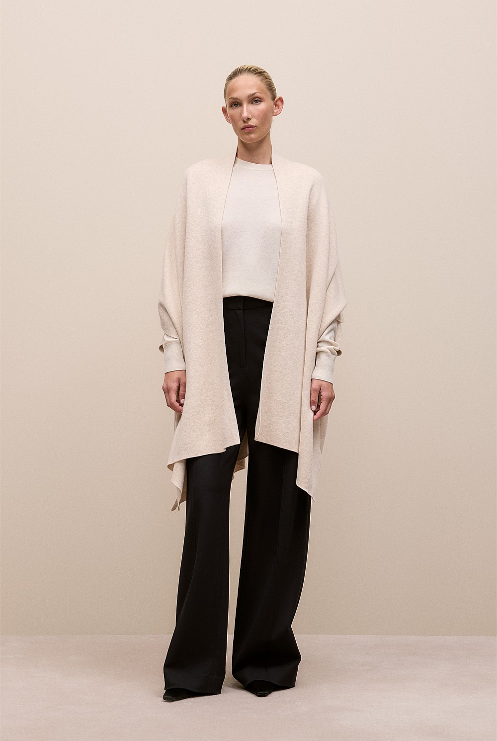 Cotton Cashmere Blend Poncho