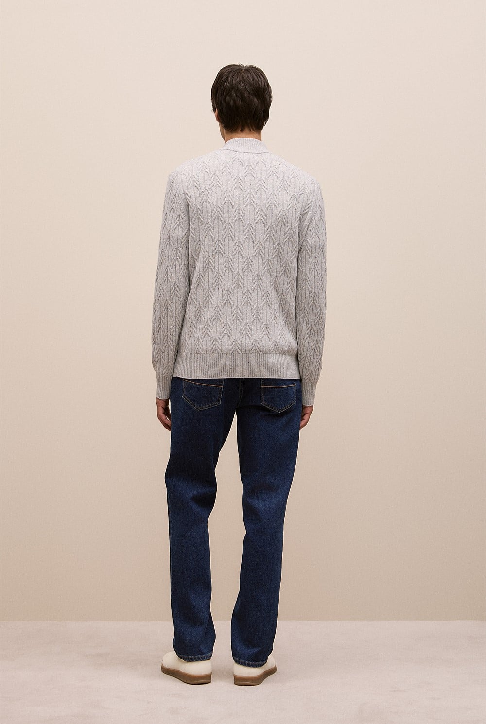Merino Nep Cable Half Zip