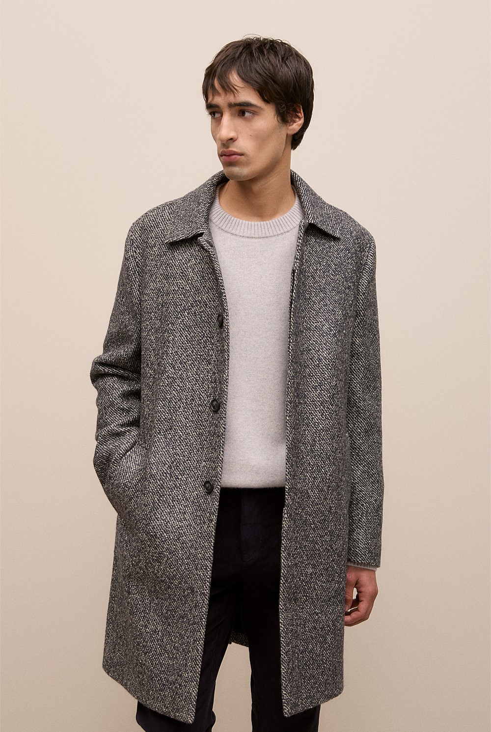 Italian Wool Blend Longline Coat