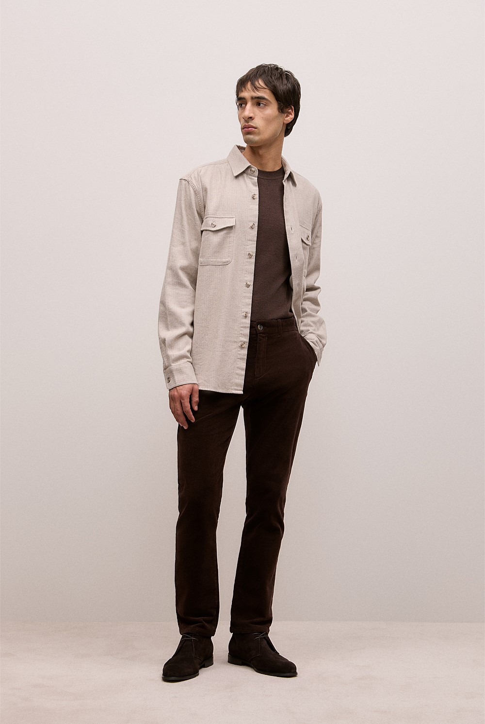 Brushed Herringbone Overshirt