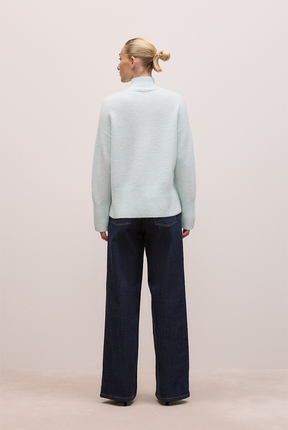 Alpaca Merino Blend Relaxed Mock Neck
