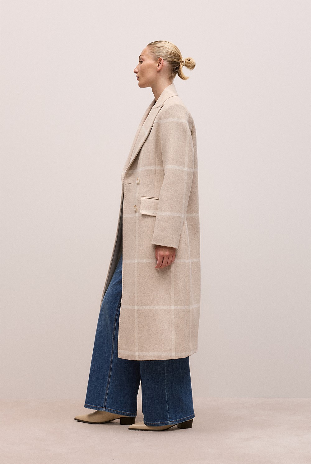 Italian Wool Blend Check Coat