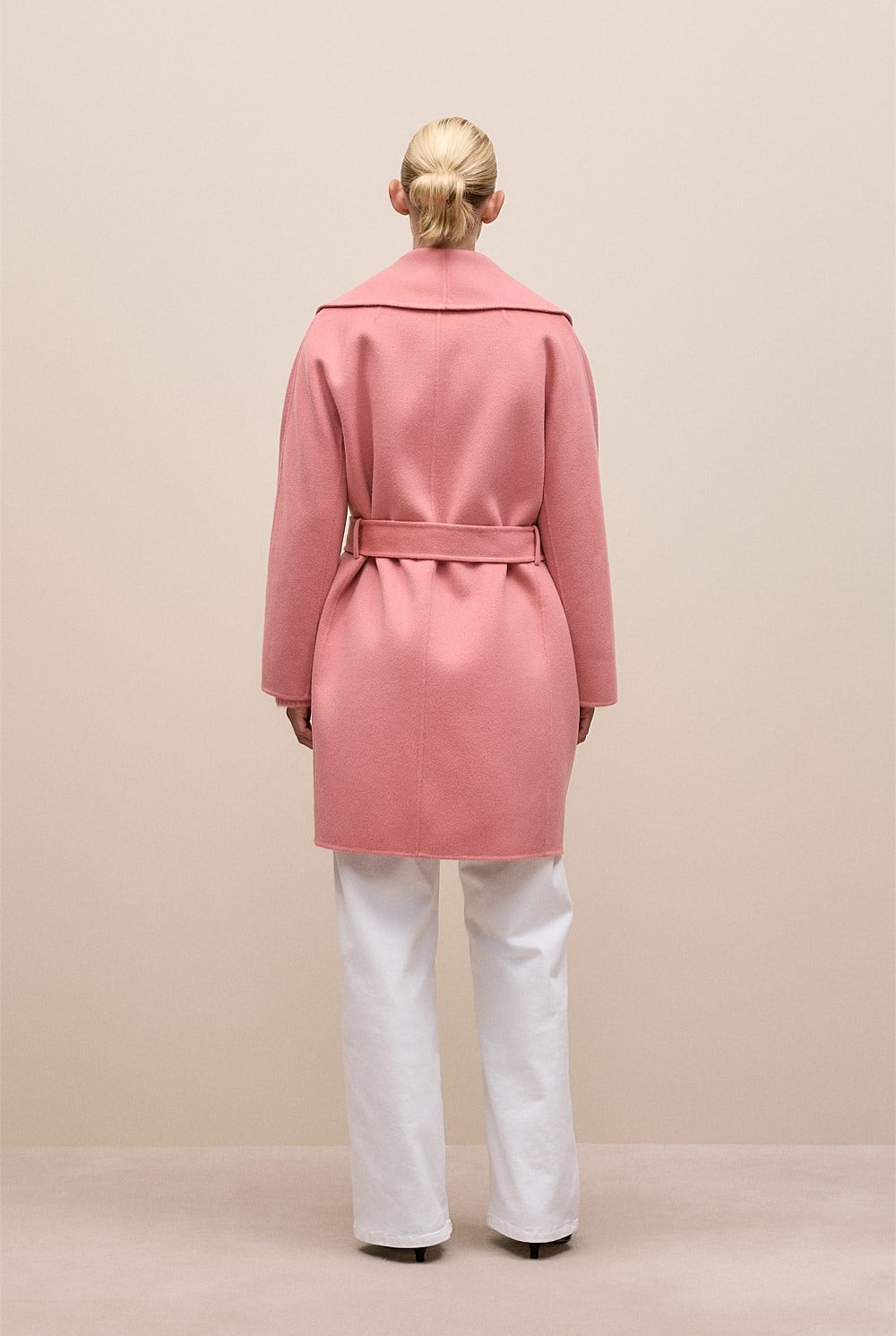 Brushed Wool Wrap Coat