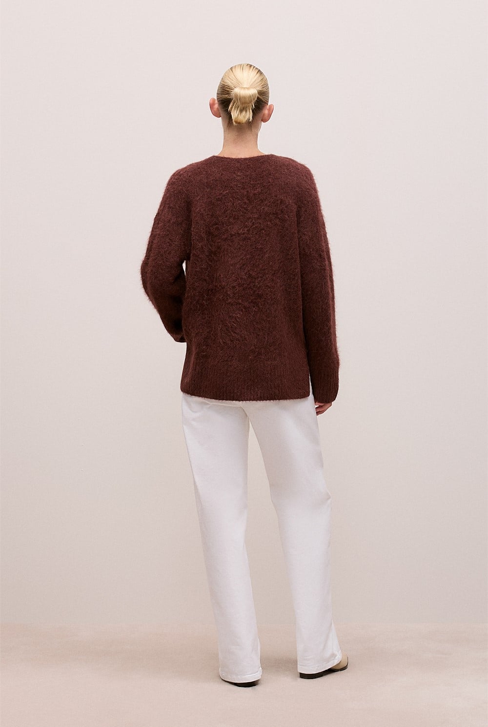Brushed Alpaca Relaxed V Knit