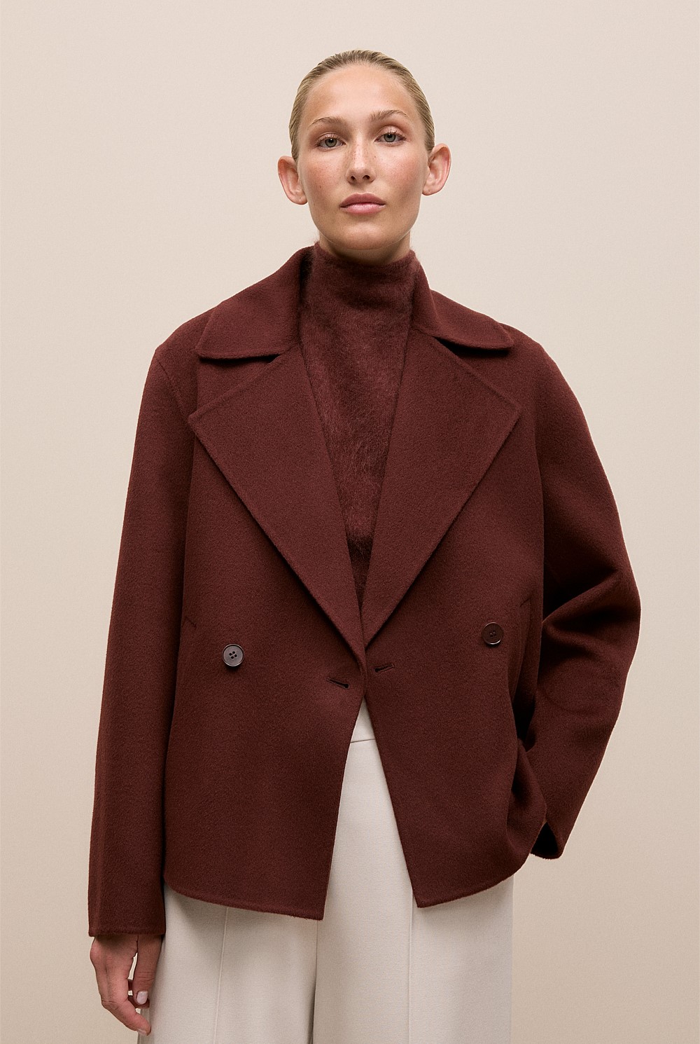 Double Faced Wool Peacoat