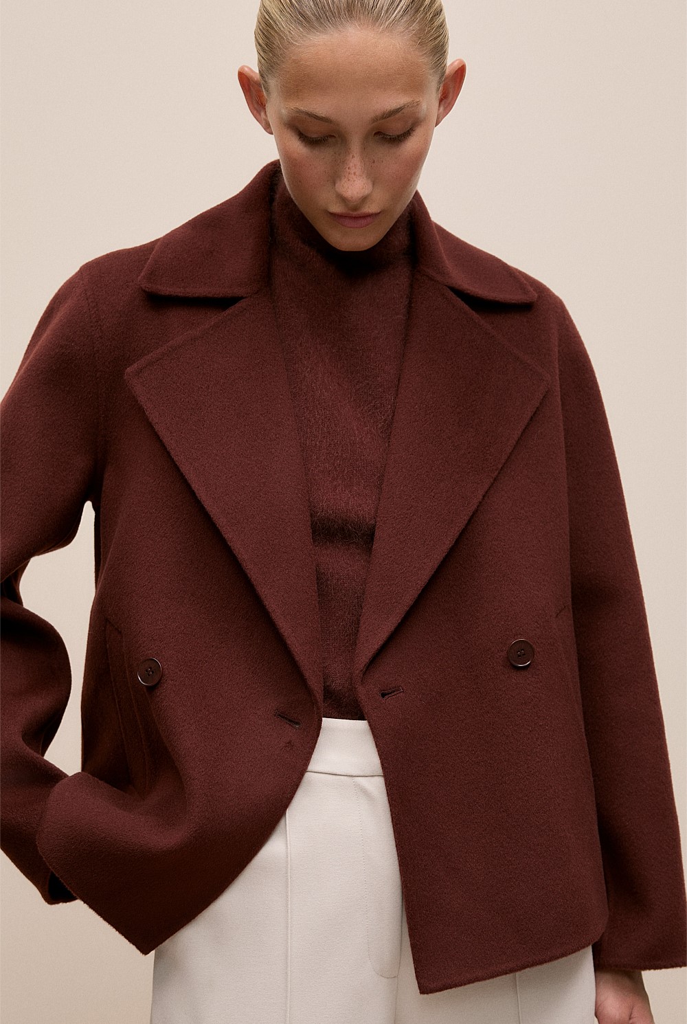 Double Faced Wool Peacoat