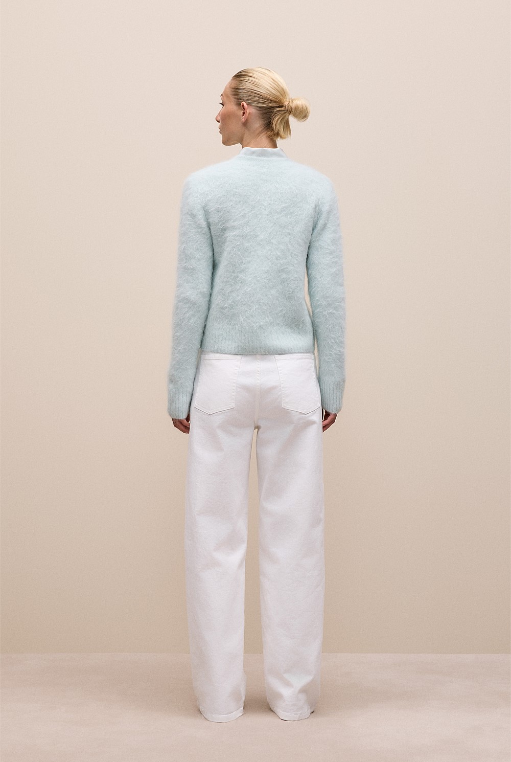 Brushed Alpaca Button Through Cardigan