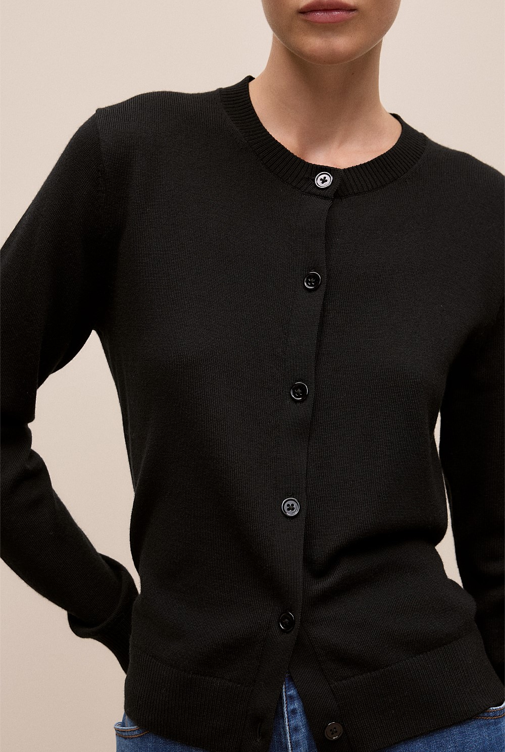 Merino Classic Crew Cardigan