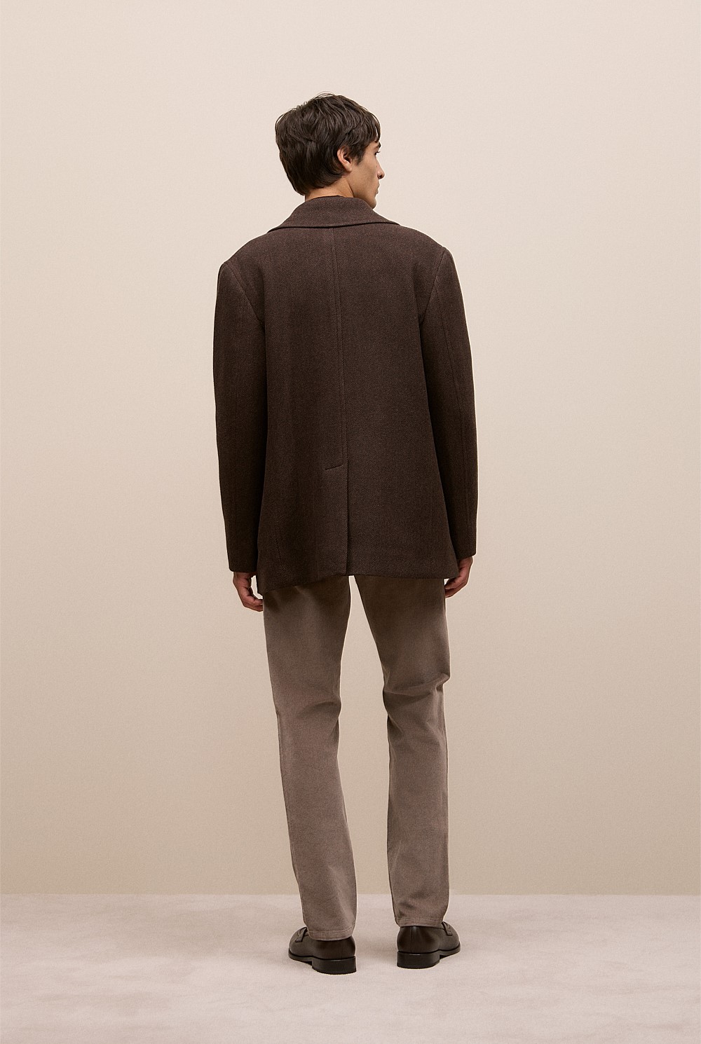 Italian Wool Herringbone Peacoat