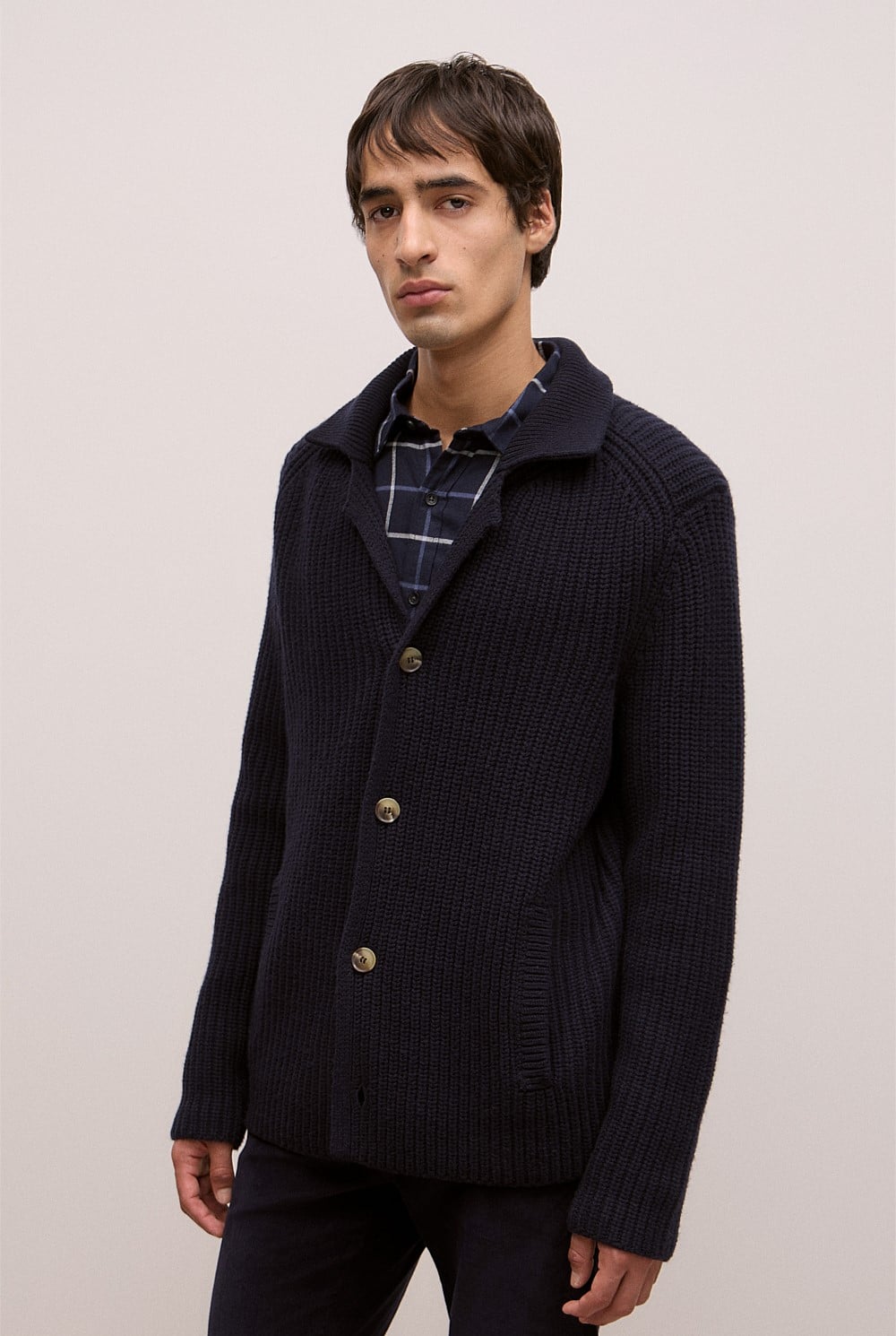 Merino Lapel Cardigan