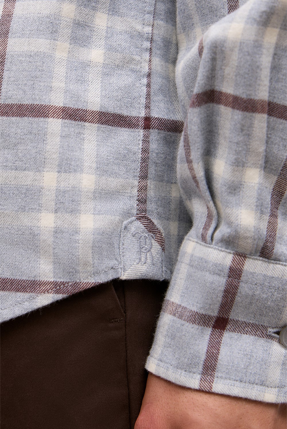 Brushed Cotton Melange Check Shirt