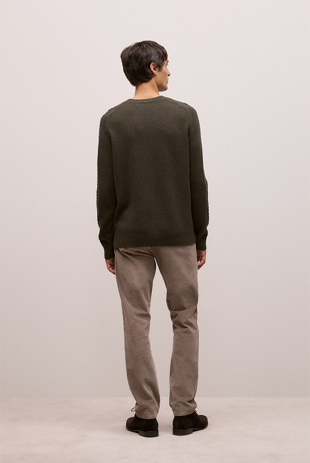 Merino Cable Detail Crew