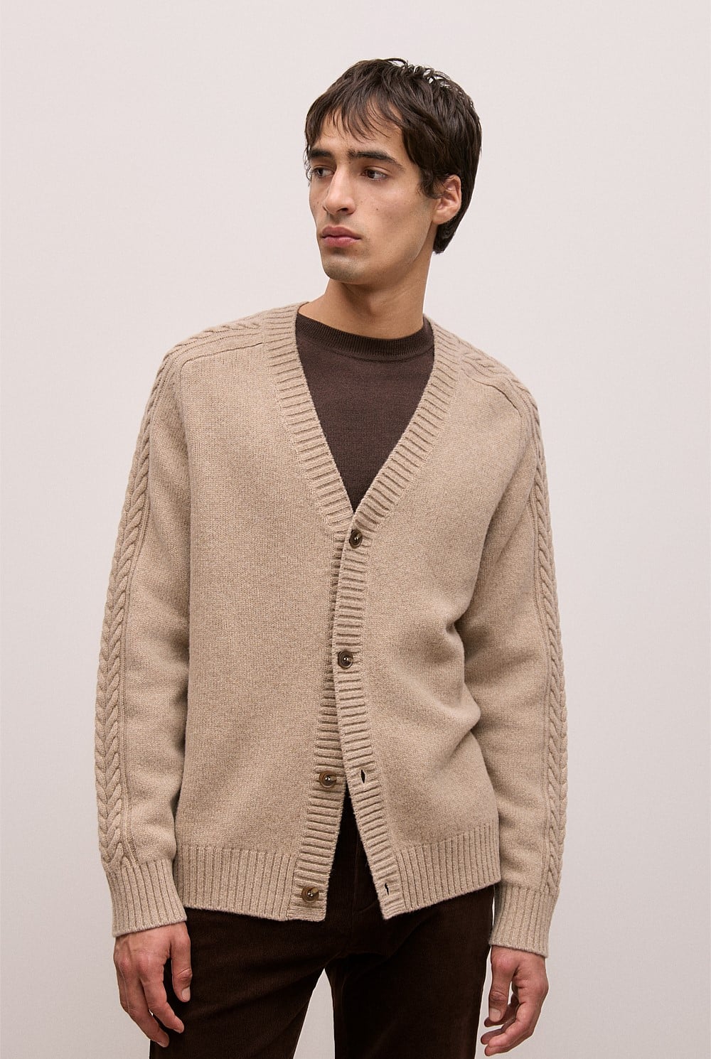 Merino Cable Detail Cardigan
