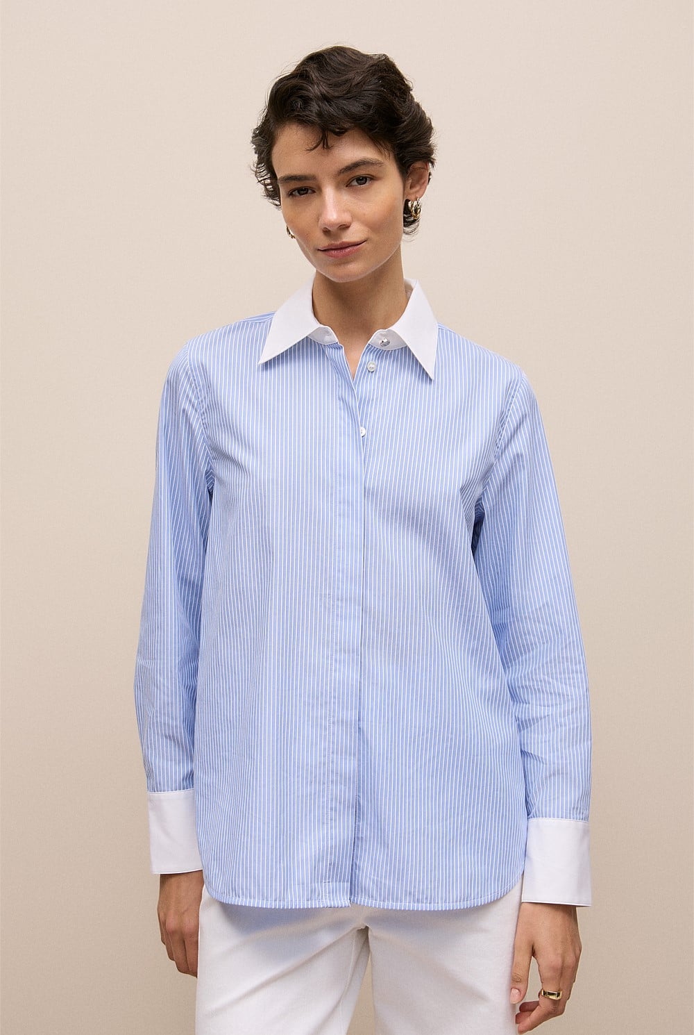 Jacquard Stripe Contrast Shirt