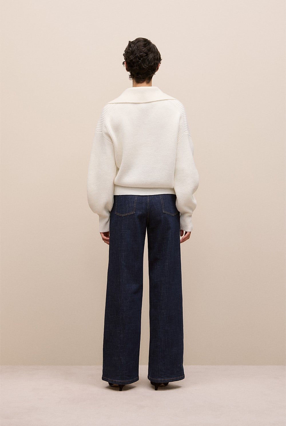Merino Open Collar Knit