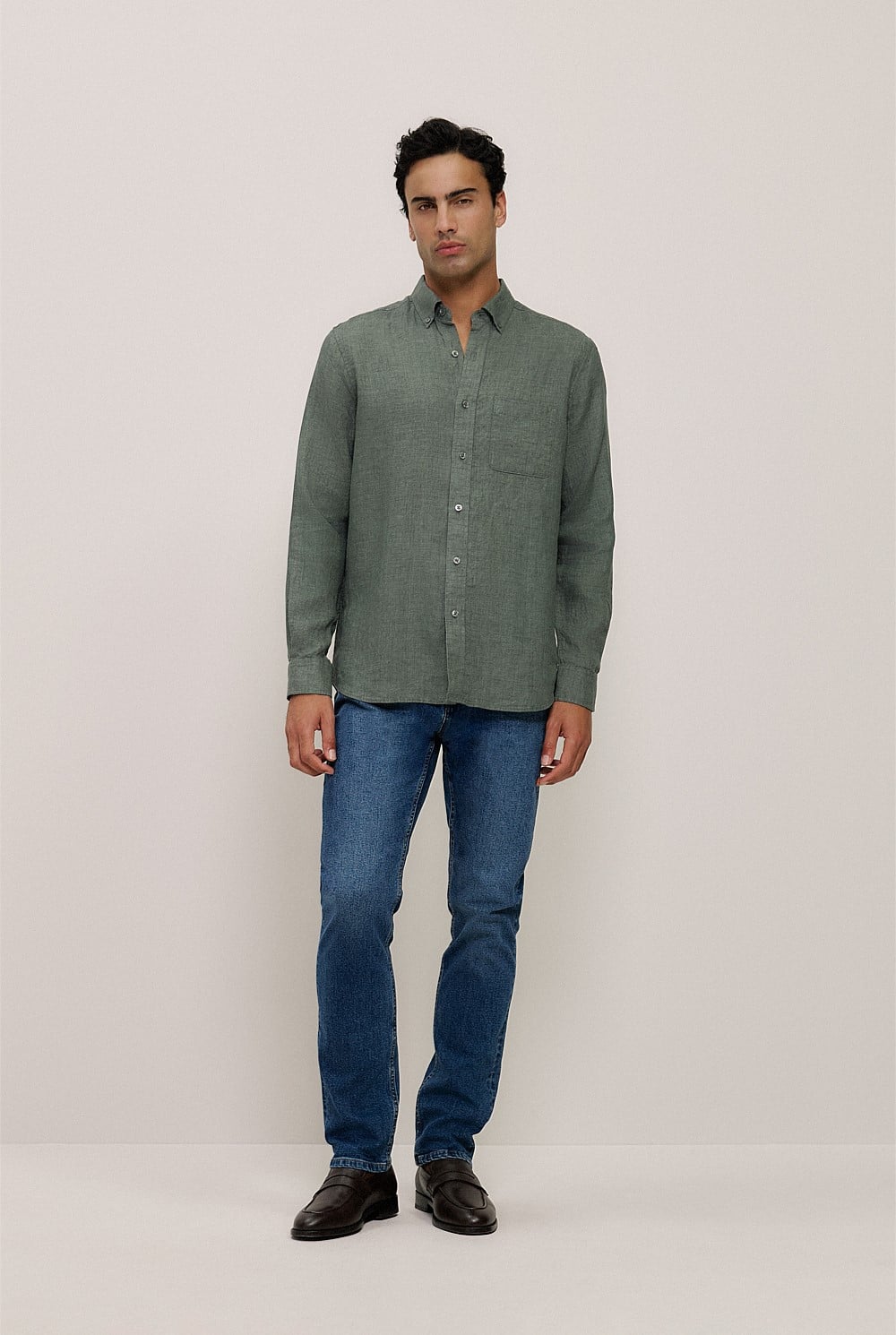 Regular Fit Delave Linen Shirt