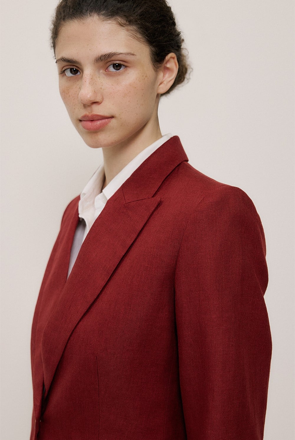 Linen Twill Single Breasted Blazer